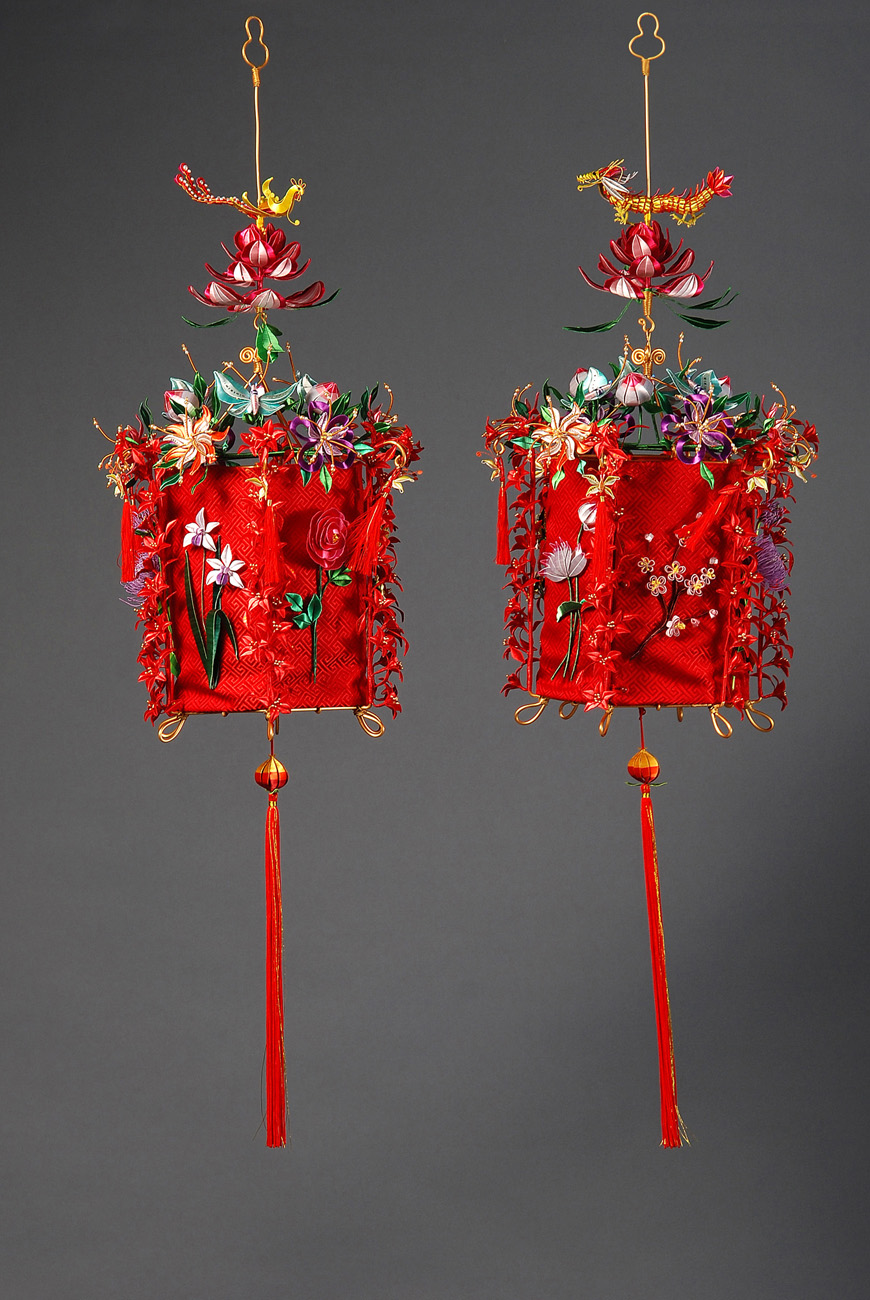 A097登對(客家纏花龍鳳宮燈一對)_全圖